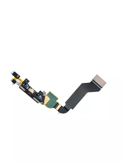 Charging Port Cable Compatible For iPhone 4S (Black)