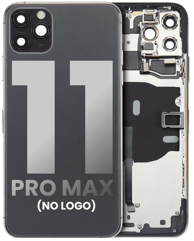 Back Housing W/ Small Components Pre-Installed Compatible For iPhone 11 Pro Max (No Logo) (Aftermarket Plus) (Space Gray)