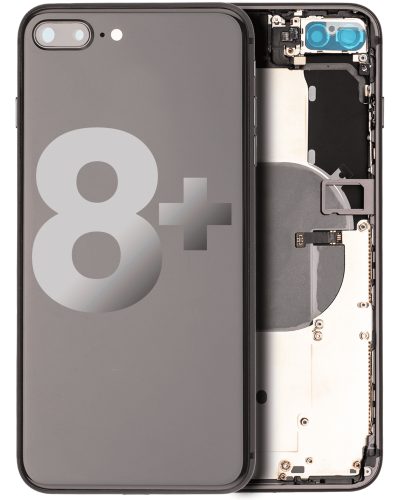 Back Housing W/ Small Components Pre-Installed Compatible For iPhone 8 Plus (Used OEM Pull: Grade B) (Space Gray)