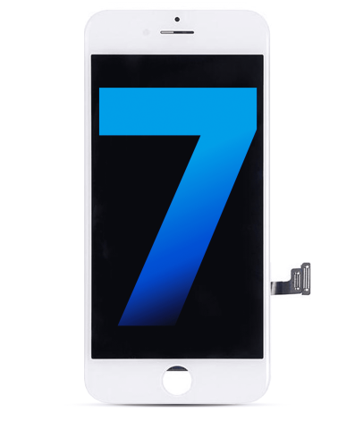 LCD Assembly With Steel Plate Compatible For iPhone 7 (Aftermarket) (White)