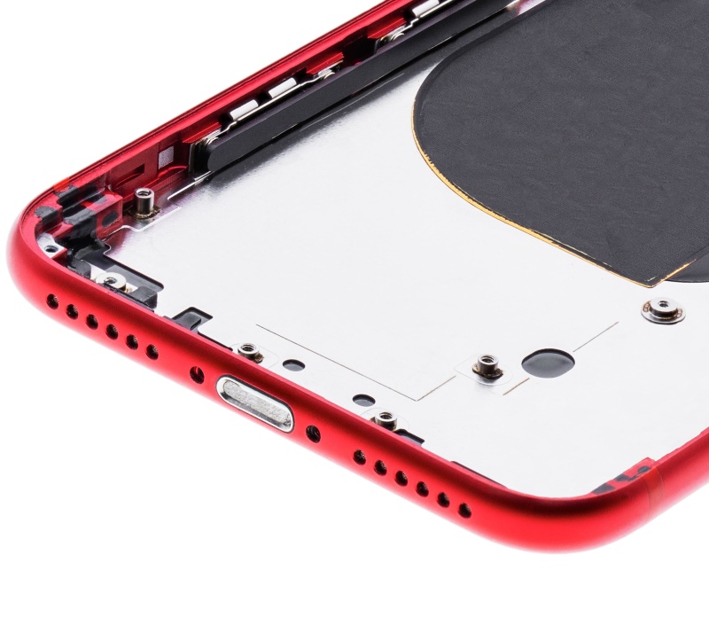 Back Housing W/ Small Components Pre-Installed Compatible For iPhone SE (2020) (Used OEM Pull: Grade C) (Red)
