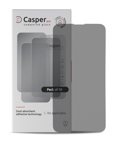 Casper Pro Tempered Glass Compatible For iPhone 15 (10 Pack) (Privacy)
