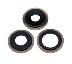 Back Camera Lens With Bracket & Bezel Compatible For iPhone 13 Pro / 13 Pro Max (Aftermarket Plus) (Gold)