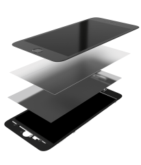 4 in 1 (Front Glass + Frame + Polarizer + OCA Pre-Installed) Compatible For iPhone 6 Plus (2 Pack) (Black)