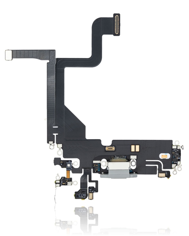 Charging Port Flex Cable Compatible For iPhone 13 Pro (Premium) (Silver)
