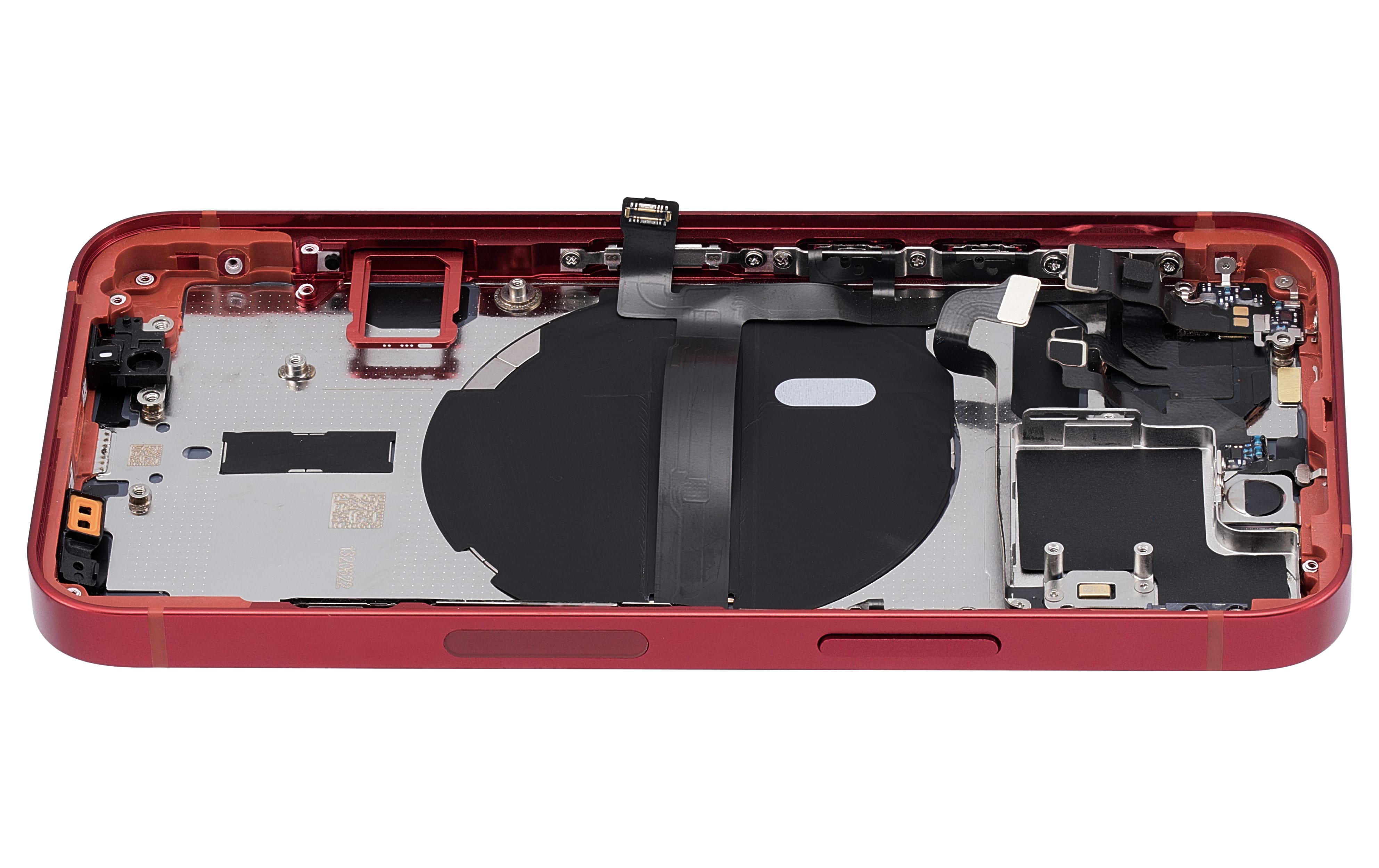 Back Housing W/ Small Components Pre-Installed Compatible For iPhone 13 Mini (US Version) (No Logo) (Aftermarket Plus) (Red)