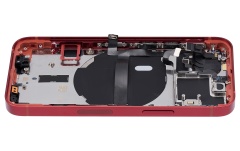 Back Housing W/ Small Components Pre-Installed Compatible For iPhone 13 Mini (US Version) (No Logo) (Aftermarket Plus) (Red)