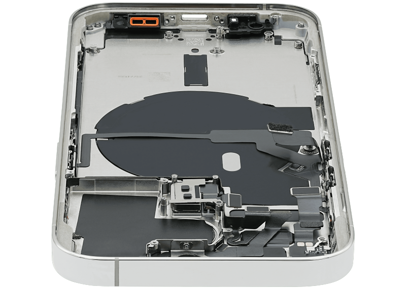 Back Housing W/ Small Pre-Installed Compatible For iPhone 14 Pro (International Version) (Used OEM Pull: Grade A) (Silver)