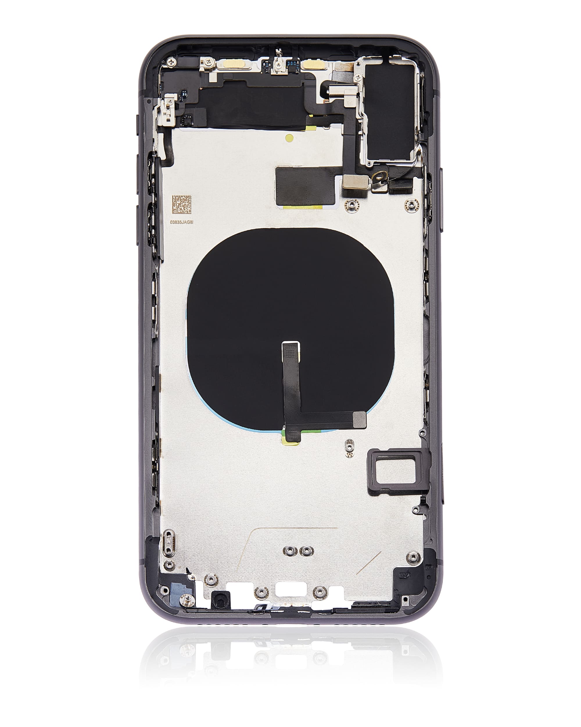 Back Housing W/ Small Components Pre-Installed (Without Back Cover) Compatible For iPhone 11 (Black)