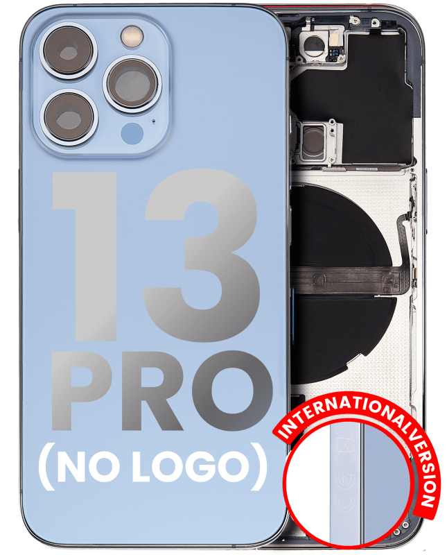 Back Housing W/ Small Components Pre-Installed Compatible For iPhone 13 Pro (No Logo) (Aftermarket Plus) (International Version) (Sierra Blue)