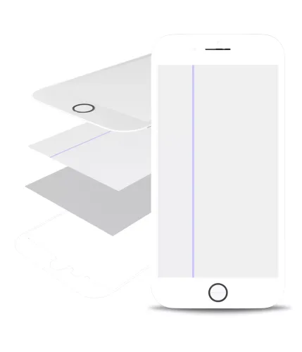 Glass with Frame / OCA / Polarizer Pre-Installed Compatible For iPhone 8 Plus (White)