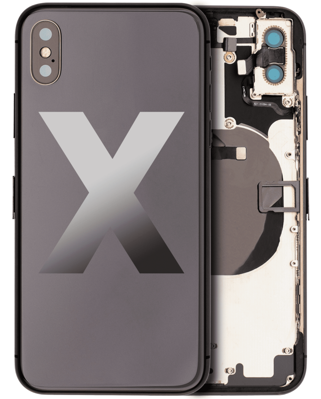 Back Housing W/ Small Components Pre-Installed Compatible For iPhone X (Used OEM Pull: Grade A) (Space Gray)