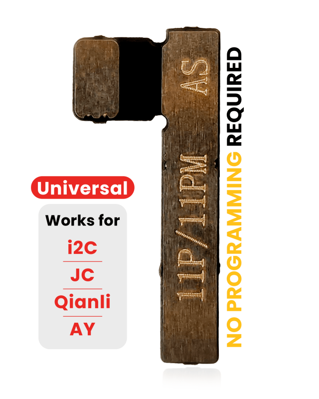 Pre-Programmed Universal Battery Tag-On Flex (Soldering Not Required) Compatible For iPhone 11 Pro / 11 Pro Max (AmpSentrix)