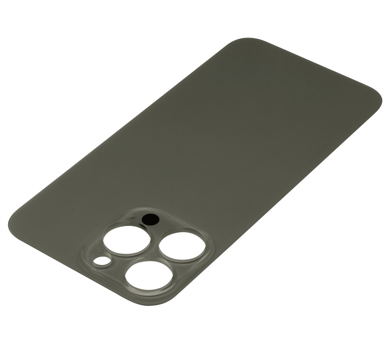 Back Glass With 3M Adhesive Compatible For iPhone 13 Pro (No Logo / Large Camera Hole) (Graphite)