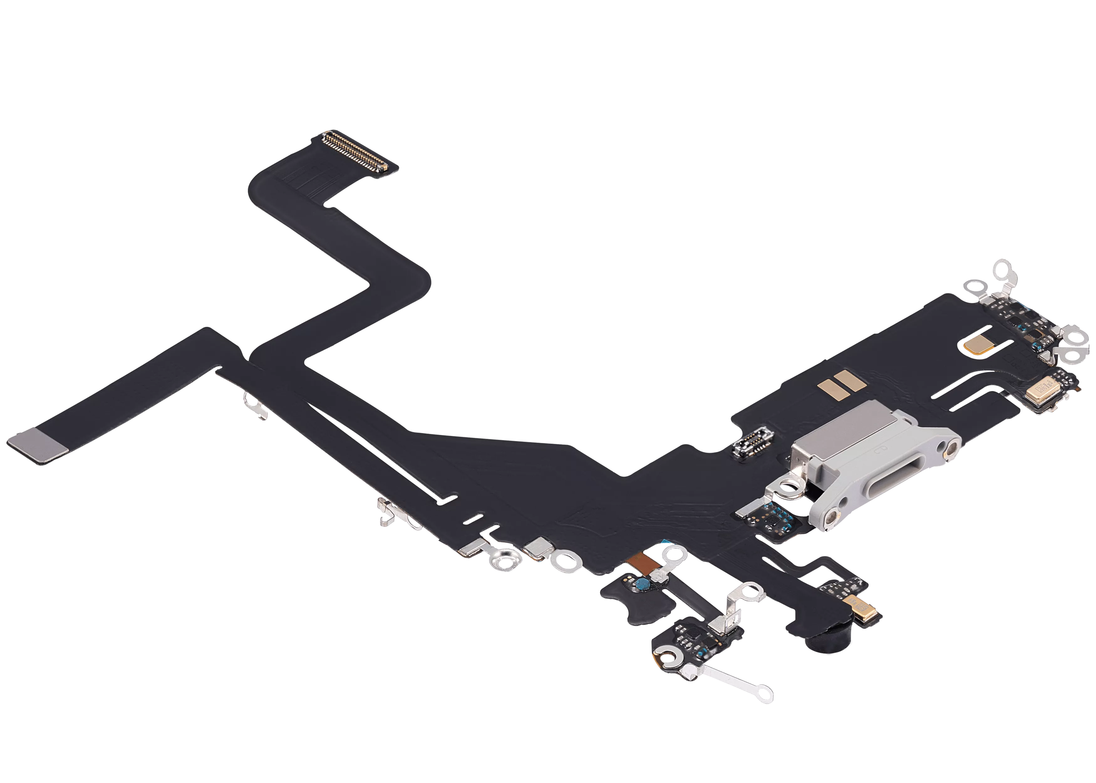 Charging Port Flex Cable Compatible For iPhone 14 Pro (Aftermarket Plus) (Silver)