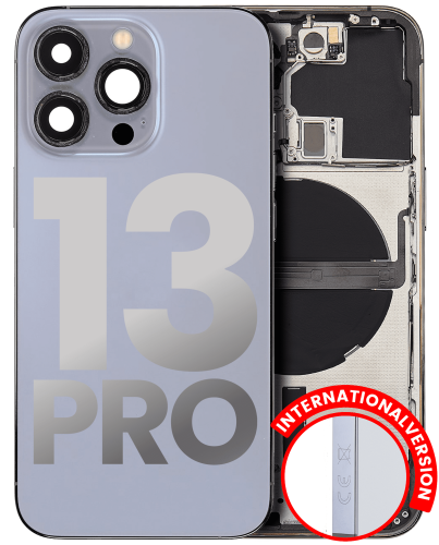 Back Housing W/ Small Components Pre-Installed Compatible For iPhone 13 Pro (International Version) (Used OEM Pull: Grade B) (Sierra Blue)