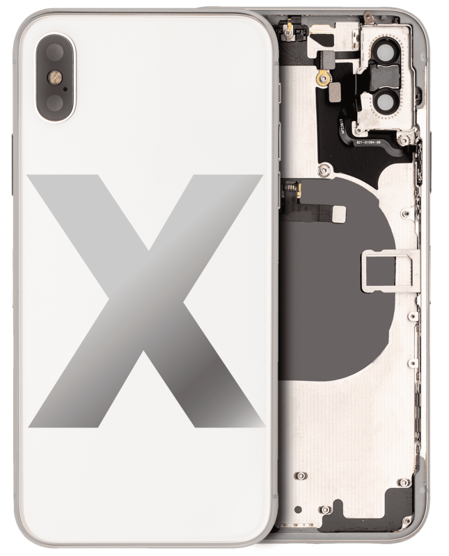 Back Housing W/ Small Components Pre-Installed Compatible For iPhone X (Used OEM Pull: Grade A) (Silver)