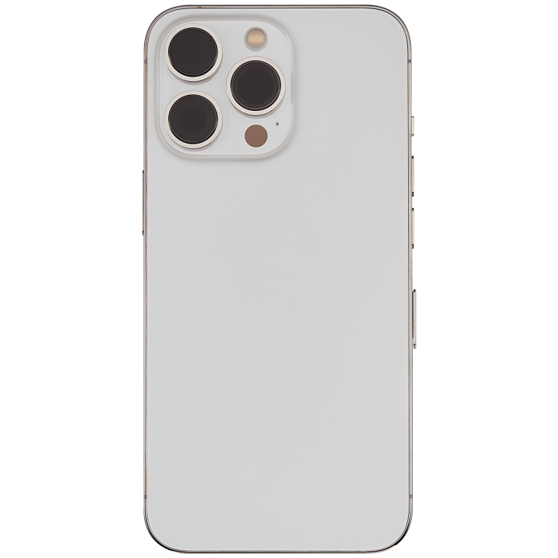 Back Housing W/ Small Components Pre-Installed Compatible For iPhone 13 Pro (International Version) (Used OEM Pull: Grade B) (Silver)