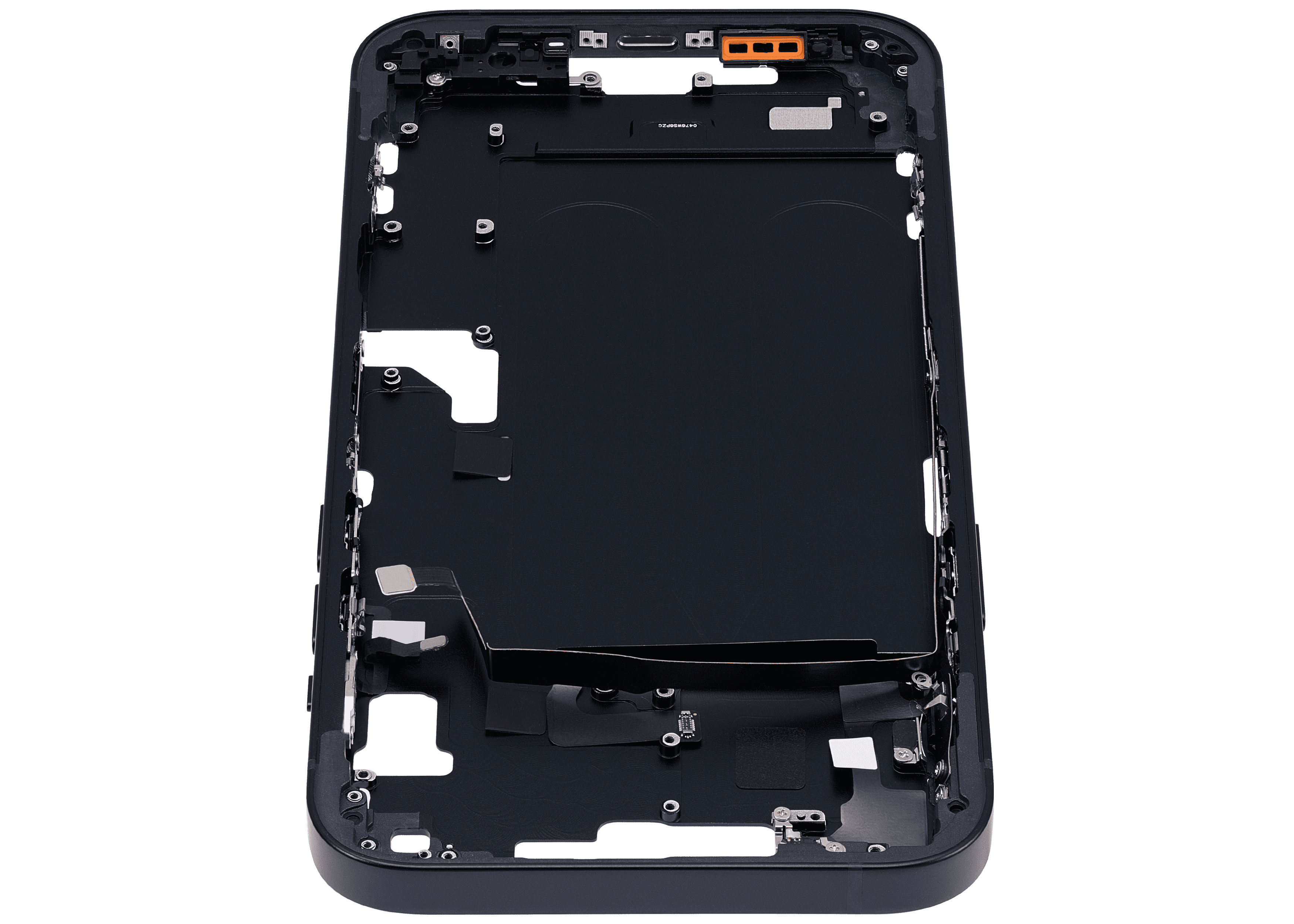 Mid-Frame Housing With Power And Volume Button Compatible For iPhone 14 Plus (US Version) (Aftermarket Plus) (Midnight)
