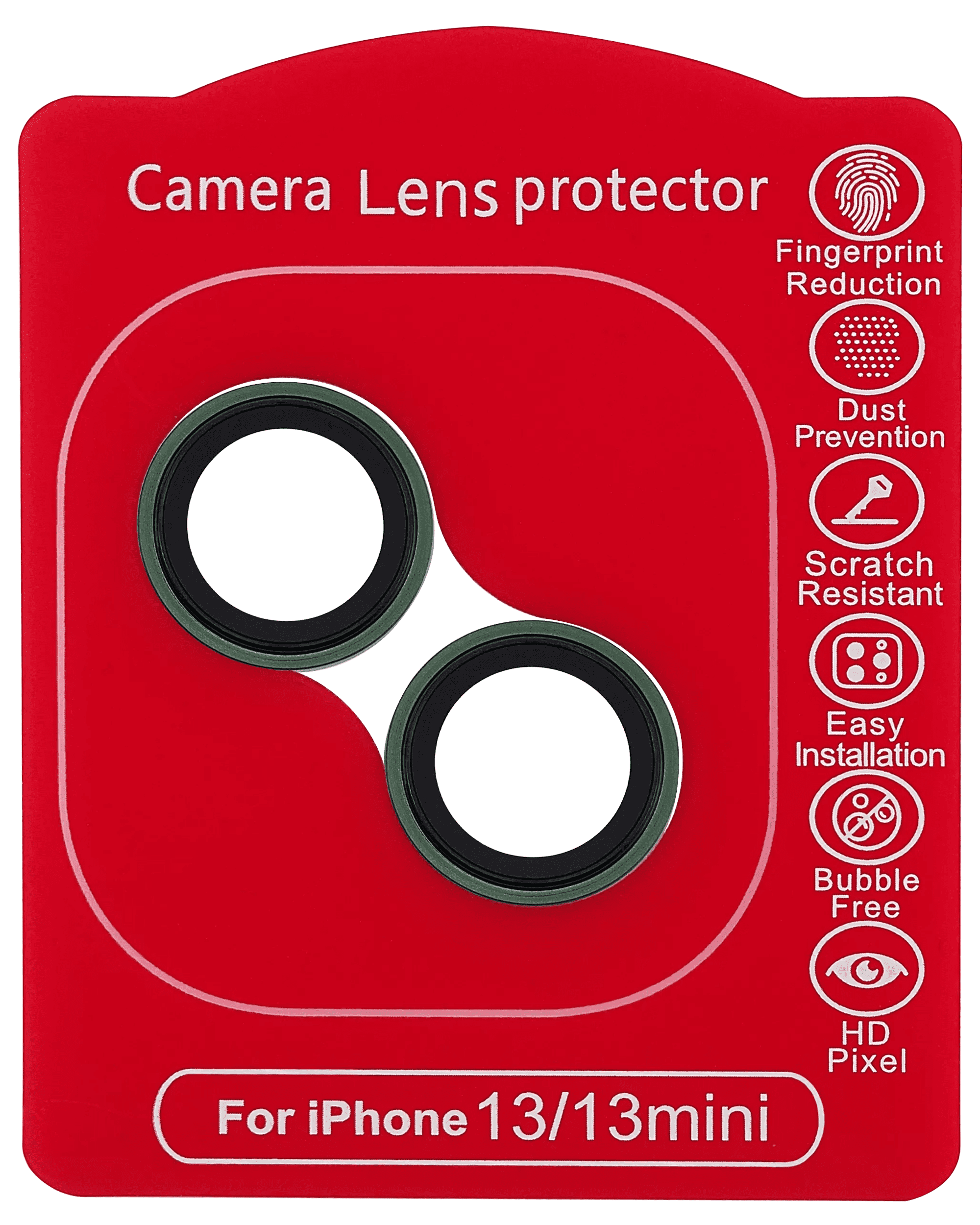 Casper Camera Lens Protector Compatible For iPhone 13 / 13 Mini (Alpine Green) (Clear)