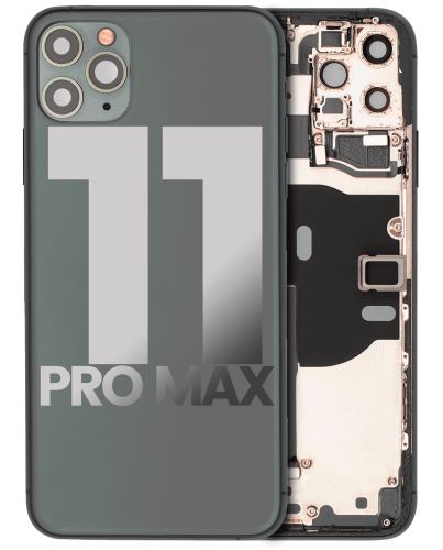 Back Housing W/ Small Components Pre-Installed Compatible For iPhone 11 Pro Max (Used OEM Pull: Grade B) (Midnight Green)