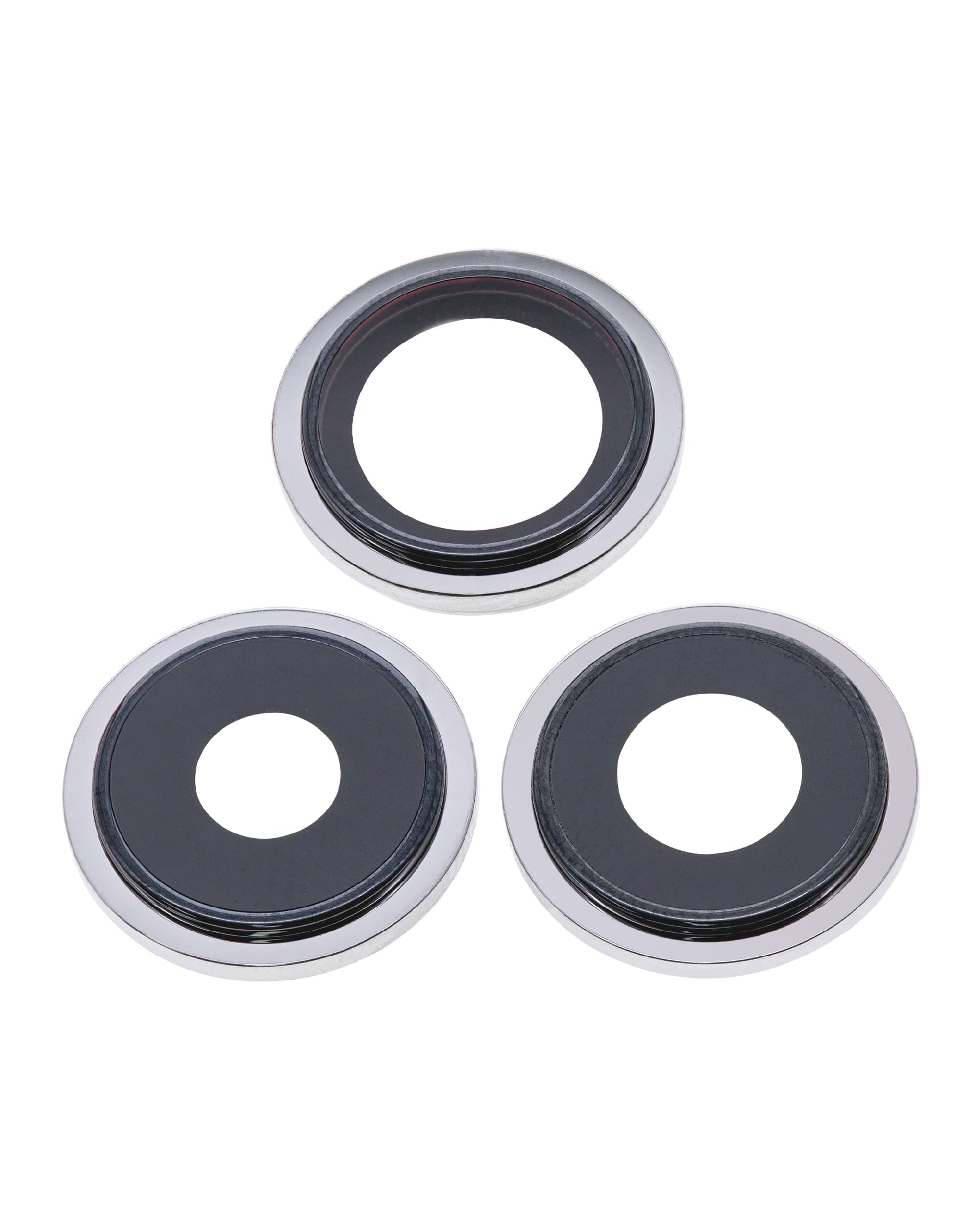 Back Camera Lens With Bracket & Bezel Compatible For iPhone 13 Pro / 13 Pro Max (Silver) (Real Sapphire / Premium)