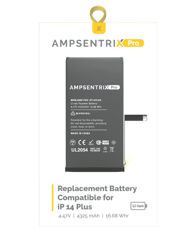 Replacement Battery Compatible For iPhone 14 Plus (AmpSentrix Pro)