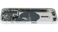 Back Housing W/ Small Pre-Installed Compatible For iPhone 14 Pro (International Version) (Used OEM Pull: Grade A) (Silver)