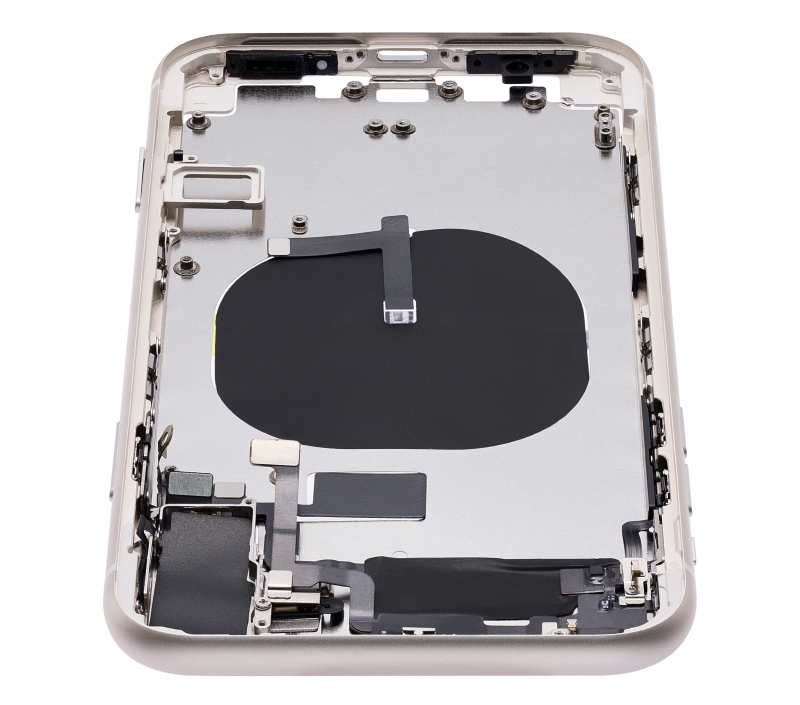 Back Housing W/ Small Components Pre-Installed (Without Back Cover) Compatible For iPhone 11 (White)