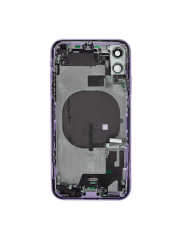 Back Housing W/ Small Components Pre-Installed Compatible For iPhone 11 (Used OEM Pull: Grade A) (Purple)