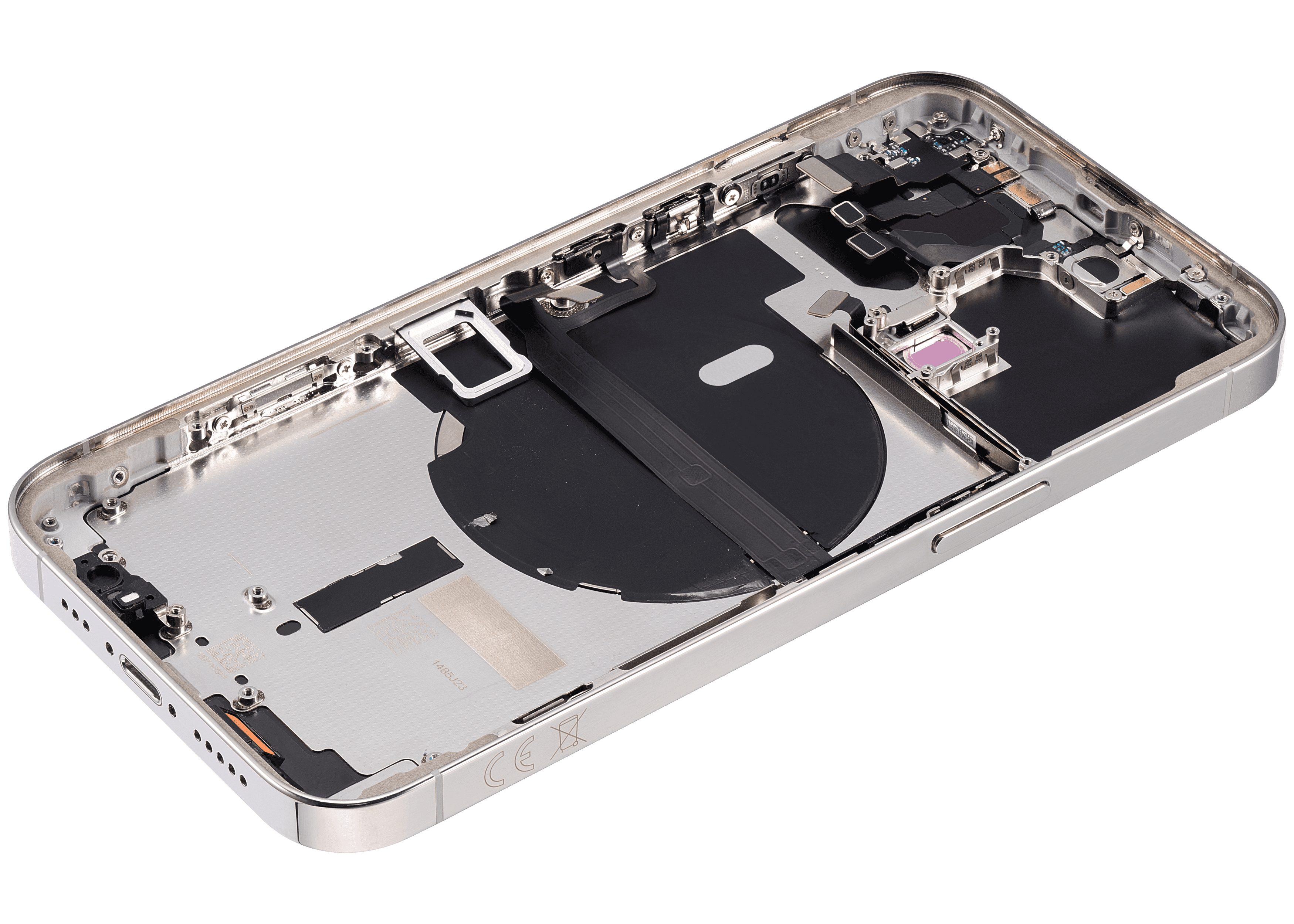 Back Housing W/ Small Components Pre-Installed Compatible For iPhone 13 Pro (International Version) (Used OEM Pull: Grade B) (Silver)