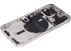 Back Housing W/ Small Components Pre-Installed Compatible For iPhone 13 Pro (International Version) (Used OEM Pull: Grade B) (Silver)