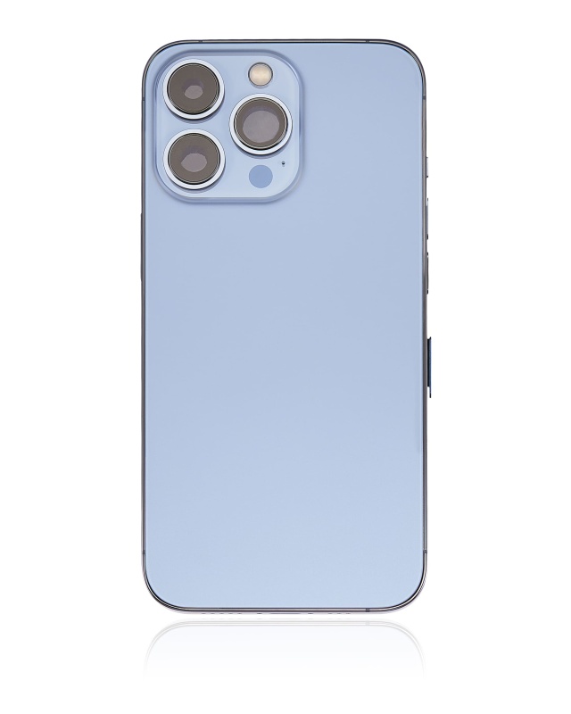 Back Housing W/ Small Components Pre-Installed Compatible For iPhone 13 Pro (No Logo) (Aftermarket Plus) (International Version) (Sierra Blue)