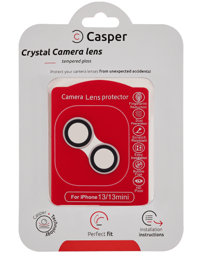 Casper Camera Lens Protector Compatible For iPhone 13 / 13 Mini (Pink) (Clear)