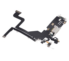 Charging Port Flex Cable Compatible For iPhone 13 Pro (Aftermarket Plus) (Silver)