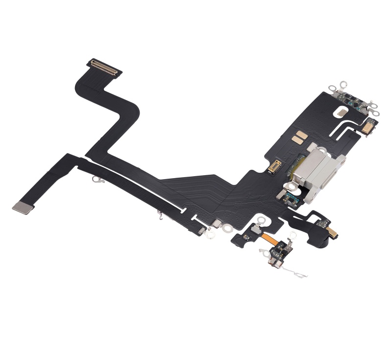 Charging Port Flex Cable Compatible For iPhone 13 Pro (Aftermarket Plus) (Silver)