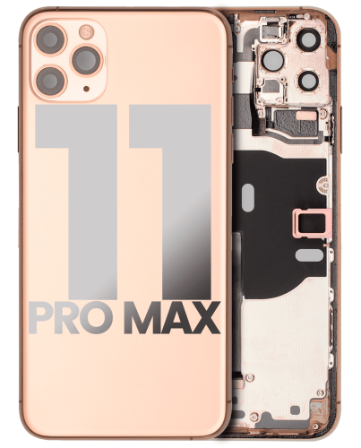 Back Housing W/ Small Components Pre-Installed Compatible For iPhone 11 Pro Max (Used OEM Pull: Grade A) (Gold)