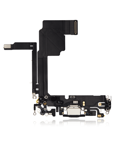 Charging Port Flex Cable Compatible For iPhone 15 Pro (Premium) (Black Titanium)