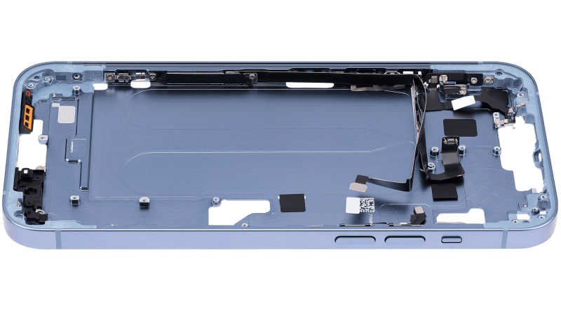 Mid-Frame Housing With Power And Volume Button Compatible For iPhone 14 Plus (US Version) (Aftermarket Plus) (Blue)