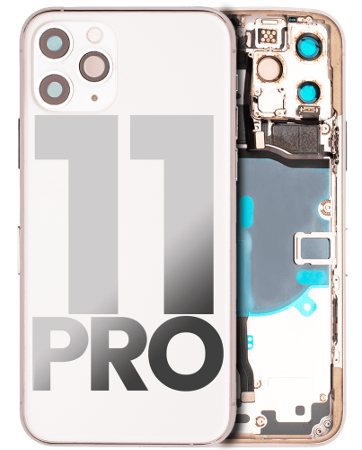 Back Housing W/ Small Components Pre-Installed Compatible For iPhone 11 Pro (Used OEM Pull: Grade B) (Silver)