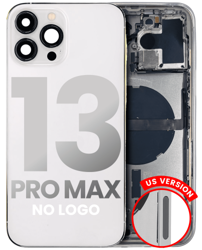 Back Housing W/ Small Components Pre-Installed Compatible For iPhone 13 Pro Max (US Version) (No Logo) (Aftermarket Plus) (Silver)