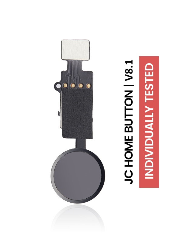 Home Button Solution Compatible For iPhone 7 / 7 Plus / 8 / 8 Plus / SE (2020) / SE (2022) (Jet / Matte Black) (Version 8.1 / JC / Individually Tested For Functionality)