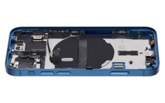 Back Housing W/ Small Components Pre-Installed Compatible For iPhone 13 Mini (International Version) (No Logo) (Aftermarket Plus) (Blue)
