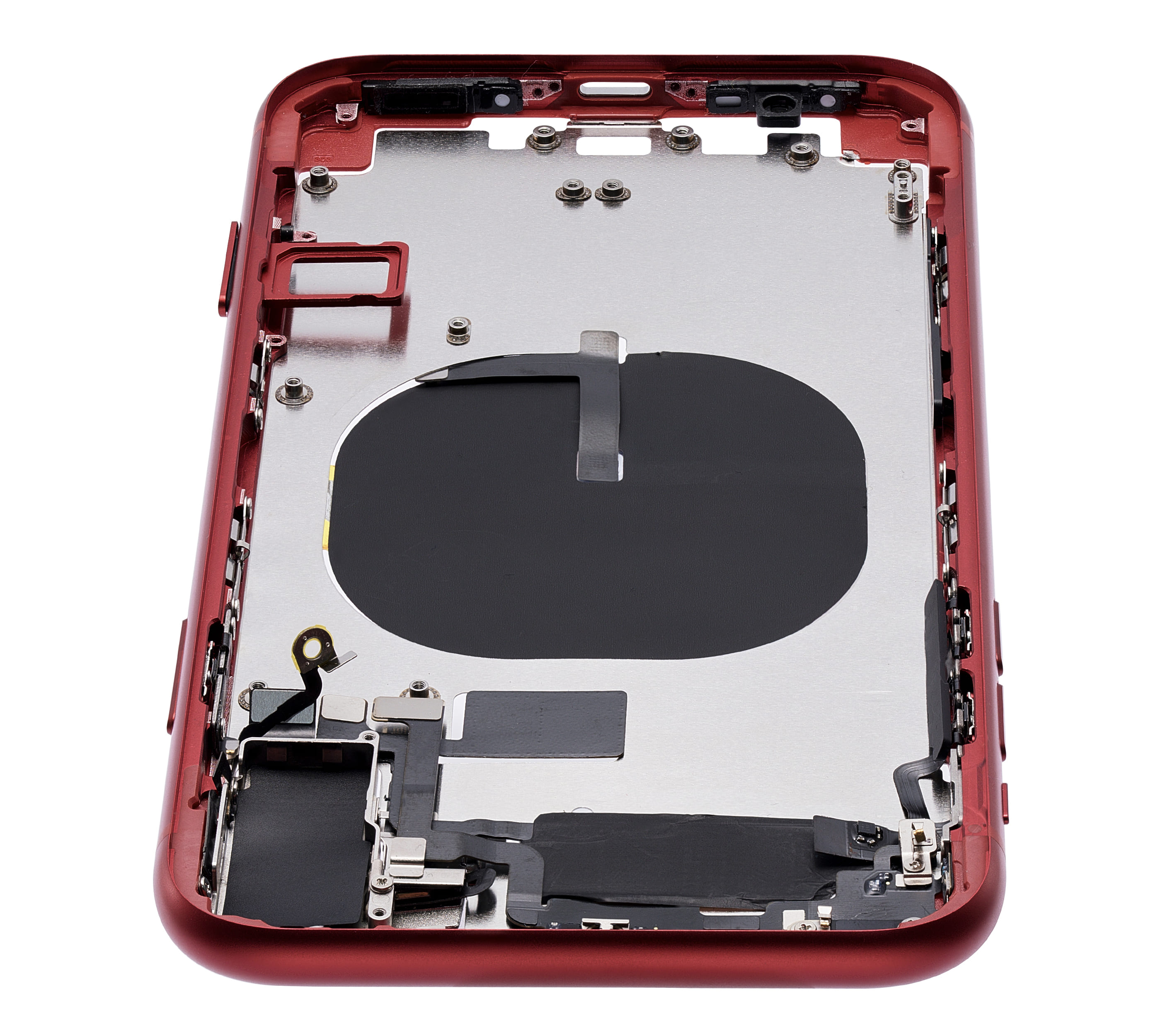Back Housing W/ Small Components Pre-Installed (Without Back Cover) Compatible For iPhone 11 (Red)