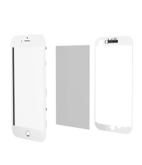 3 in 1 (Front Glass + Frame + OCA Pre-Installed) Compatible For iPhone 8 Plus (White) (2 Pack) (OCA Master)