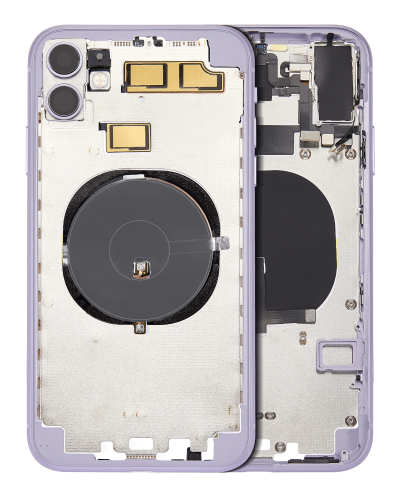 Back Housing W/ Small Components Pre-Installed (Without Back Cover) Compatible For iPhone 11 (Purple)