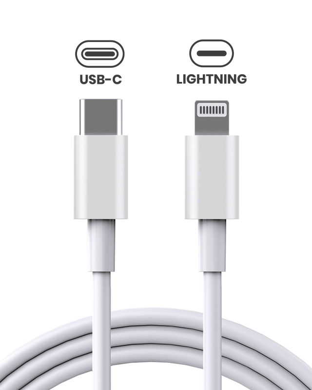 USB-C To Lightning Cable (3ft.) For iPhone / iPad / iPod (Used OEM Pull) (Bulk Pack) (10 Pack)