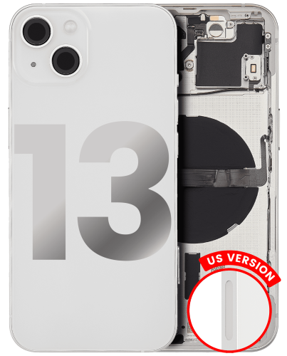 Back Housing W/ Small Components Pre-Installed Compatible For iPhone 13 (US Version) (Used OEM Pull: Grade B) (Starlight)