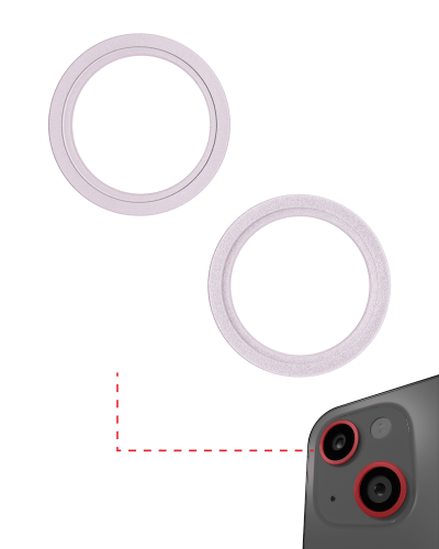 Back Camera Bezel Ring Only Compatible For iPhone 13 / 13 Mini (Pink) (2 Piece Set)