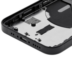 Back Housing W/ Small Components Pre-Installed Compatible For iPhone 12 Mini (International Version) (Used OEM Pull: Grade A) (Black)